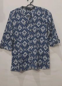 Indigo Printed Kurti – Casual & Comfortable Style