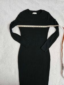 Elegant Black Midi Bodycon Dress bust 34~36