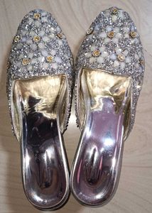 Sparkly Silver Flats