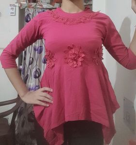 Crop Top ,hot Pink, Body Fitting,party Wear,