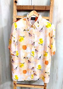 Light Orange Printed Shirt Size-42-44