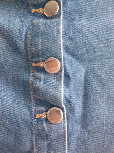 Denim Mini Skirt with Button Detail