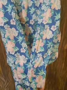 Blue Floral Cotton Shirt Perfect For Summers