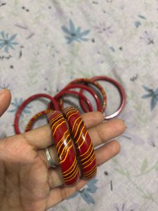 Red &amp; Gold Bangles