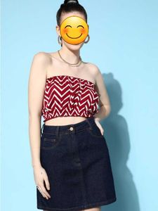 Maroon Printed Crop Top