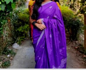 Purple Cotton Saree