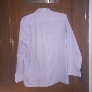 Peter EnglandShirtLavender White Striped Full Slee