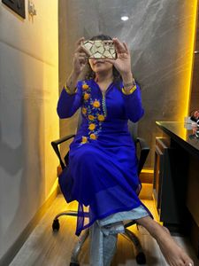 Transparent(See Through) Royal Blue 💙 Long Kurti