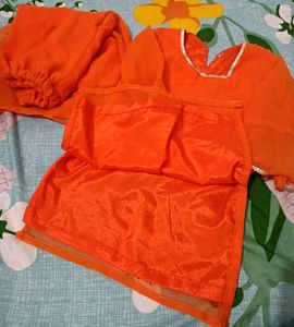 Vibrant Orange Garara Salwar Kameez✨