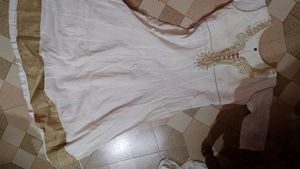 Half White Long Frock With Stone Work.....