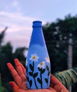 Hand-Painted Floral Bottle