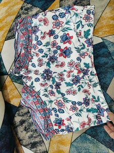 White Printed Casual Shorts