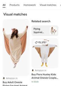 Flying Squirrel animal Costume Pajama