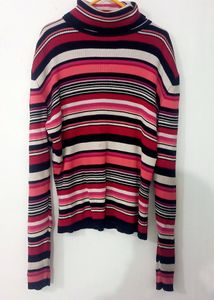 Ribbed High Neck Sweater