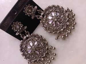 Boho Silver Statement Earrings