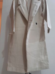 Subtle Long Off White Over Coat