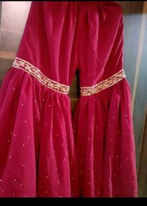 Maroon &amp; Gold Embellished Suit