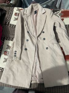 Cute And Elegant Long Coat In Nude Colour