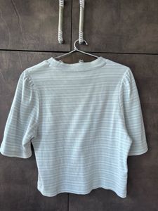 Striped Top with Puff Sleeves