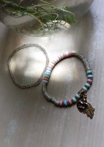 Beaded Charm Bracelets (Set of 2)