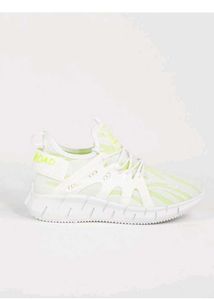 White &amp; Yellow Accent Sneakers