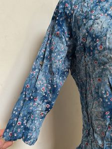 Blue Floral Print Top