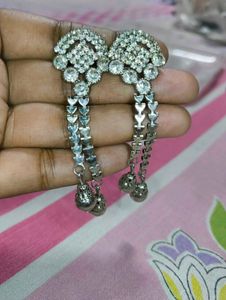 Sparkling Silver Drop Earrings