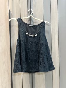 Elegant Black Lace Tank Top