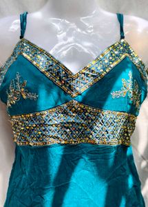 I. Teal Embellished Top