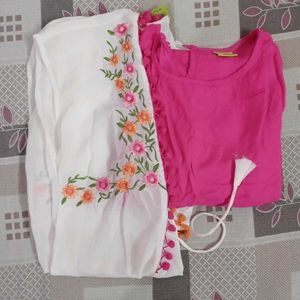 Embroidered Fuschia Pink Kurta