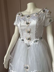 White Floral Patch Gown