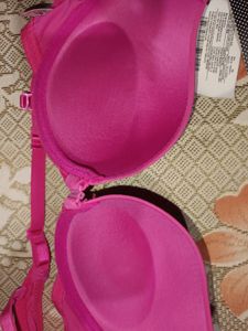Pink Padded Push-up Bra with open front.
