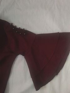 Maroon Korean Crop Top