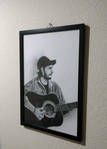 Guitar Player Framed Drawing