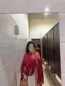 Red Dupatta Set