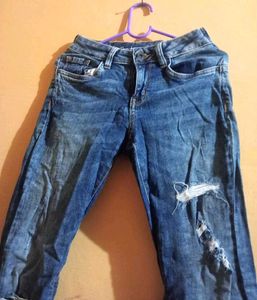 Ripped Blue Denim Jeans
