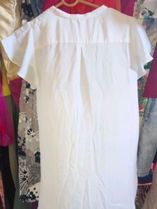 Elegant White Flutter Sleeve Top