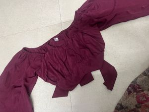 Rust Back Waist Tie Top