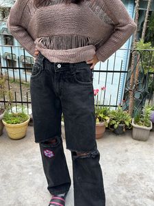 Ripped Knee Black Jeans