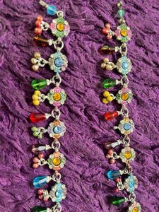 Anklets with Colorful Gemstone Charms