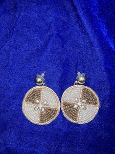 Beaded Round Earrings