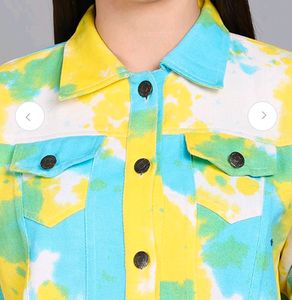 Baesd Tie&amp;Dye Denim Jacket💛💙✨