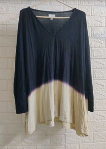 Black & Beige Shaded V-neck T-shirt