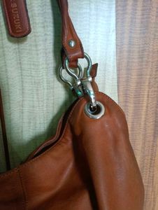 Imported Brown Leather Handbag