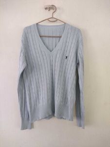 Baby Blue V Neck Jumper