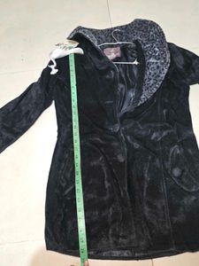 Cherrific Black Velvet Leopard Print Coat