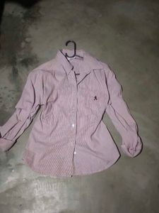 Striped White &amp;Pink Fitted Shirt