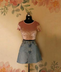 Shein Velvet Crop Top