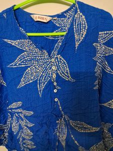 Biba Size 38 Blue Kaftan Top