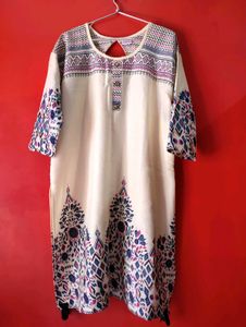 Boho Print Cream Kurti